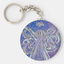 Purple Silver Angel Keychain