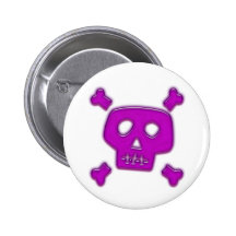 Purple Skull Pinback Buttons