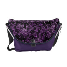 Purple Snakeskin Look Designer Messenger Bag