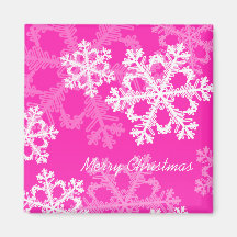 Purple Snowflakes Christmas magnet