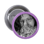purple speckles frame pinback buttons