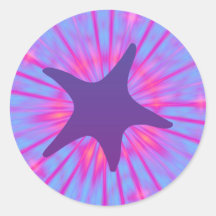 Purple Starfish Round Sticker