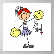 Purple Stick Figure Cheerleader t-shirts and Gifts Print