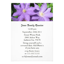 Purple Striped Flower Party Invitations
