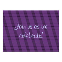 Purple Stripes on More Purple - Anniversary Personalized Announcement