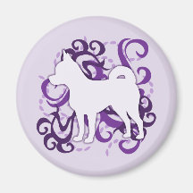 Purple Swirl Chihuahua Fridge Magnet