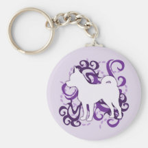 Purple Swirl Chihuahua Keychain