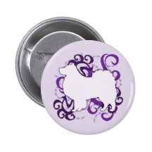 Purple Swirl Finnish Lapphund Pinback Button