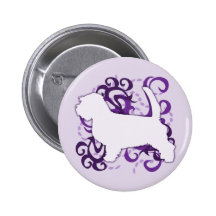 Purple Swirl Petit Basset Griffon Vendeen Pinback Buttons