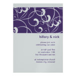 Purple Swirl Wedding Invitation
