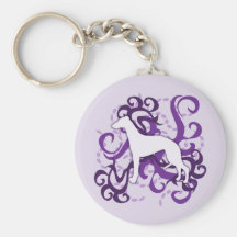 Purple Swirl Whippet Keychains
