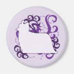 Purple Swirl Yorkie Refrigerator Magnet