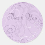 Purple Swirls Thank You Envelope Seals Sticker