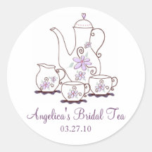 Purple Tea Set Bridal Tea Stickers