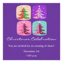 Purple Theme Christmas Holiday Invitation