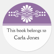 Purple This Book Belongs To Labels stickers
