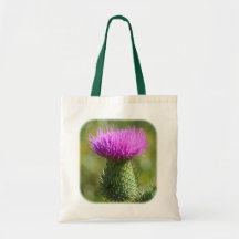Purple Thistle Floral Nature Tote Bag
