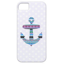 Purple Tribal Anchor and polka dots