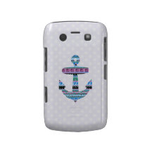 Purple Tribal Anchor and polka dots Blackberry Bold Cases