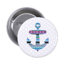Purple Tribal Anchor and polka dots Pin