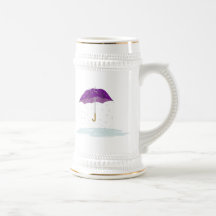 Purple Umbrella in the Rain Mugs