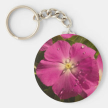 Purple Vinca with Raindrops keychain