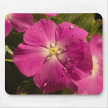 Purple Vinca with Raindrops mouse pad