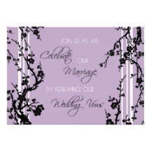 Purple Vow Renewal Ceremony Invitation Card