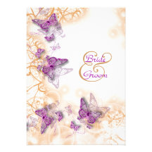 Purple wedding engagement anniversary personalized invitations