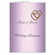 Purple  Wedding Program Greeting Card