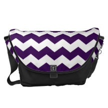 Purple white chevrons messenger bags