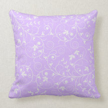 Purple & White Floral Design Pillow