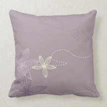 Purple & White Floral Design Pillow