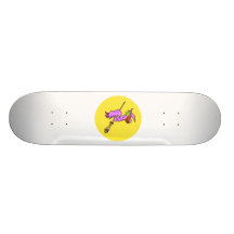 Purple witch flying by the moon skate boards