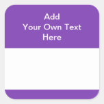 Purple with white area and text stickers