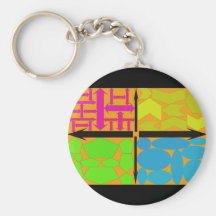 Purple,Yellow,Lime Green,Lite Blue on Orange Key Chains