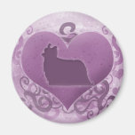 Purple Yorkie Valentine Refrigerator Magnet