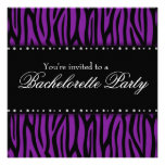 Purple Zebra Diamonds Bachelorette Party Personalised Announcements