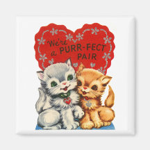 Purrfect Pair Kitty Valentine Refrigerator Magnet