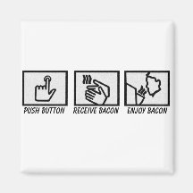 Push Button Bacon Fridge Magnets