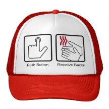 Push Button, Receive Bacon - Bacon Dispenser Mesh Hats