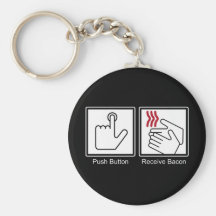 Push Button, Receive Bacon - Bacon Dispenser Keychains