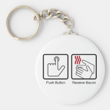 Push Button, Receive Bacon - Bacon Dispenser Keychains