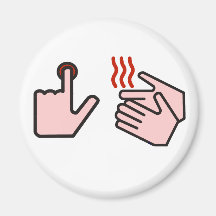 push button receive bacon magnet