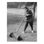 Push Reel Mower, 1910s Postcard