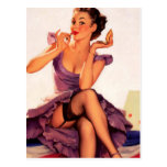 Putting on her Lipstick Postcards