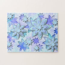 Puzzle mandala abstract lotus flowers