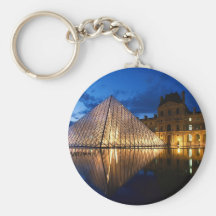 Pyramid in Louvre Museum,Paris,France Keychain