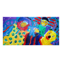 "Q" Painting Personalised Photo Card