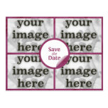 Quad Merlot Red Save the Date Postcard